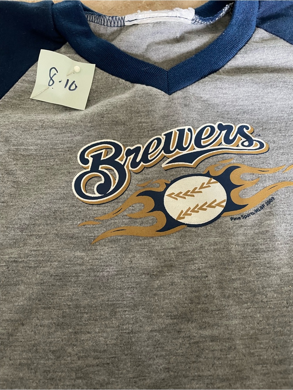 BOYS Brewers Grey & Navy Raglan Pajama Set
